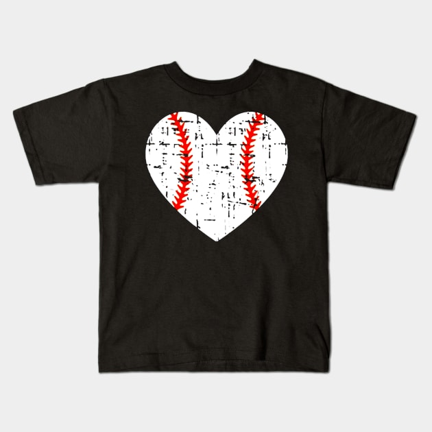 Heart Grunge Baseball Kids T-Shirt by agungpramanaartwork